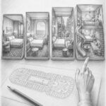 Cutaway illustration comparing interior, ocean view, balcony, and suite cabins on Odyssey of the Seas
