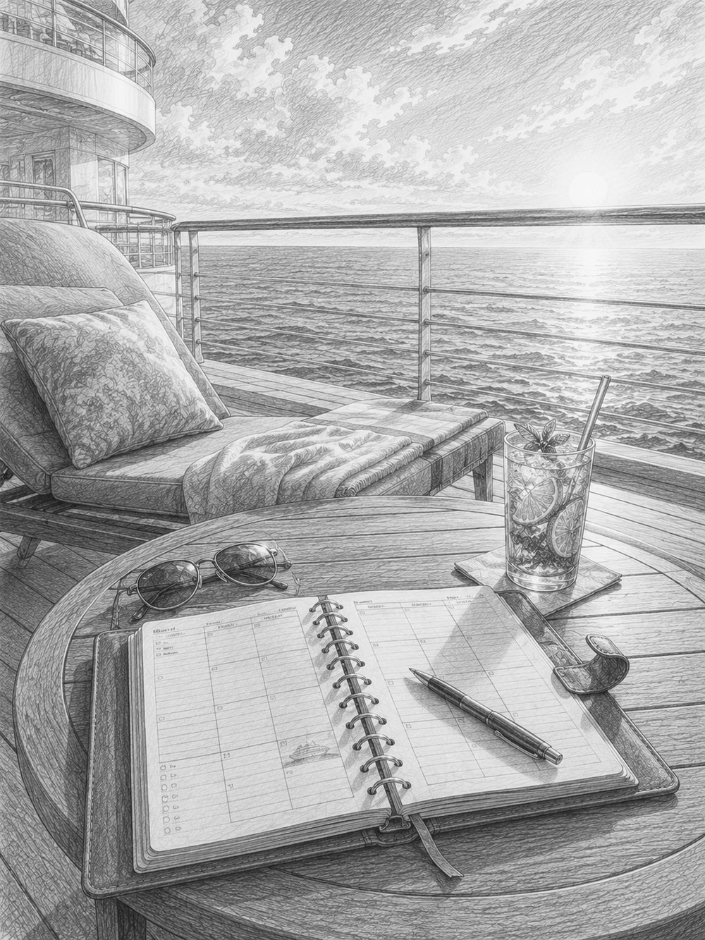 Illustration of an Alaska glacier seen from Ovation of the Seas