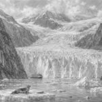 Illustration of the Dawes Glacier in Endicott Arm seen from Star Princess