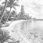 Illustration of a Bahamas beach scene on a Freedom of the Seas cruise from Miami