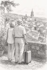 Retired couple beginning a new life in Spain