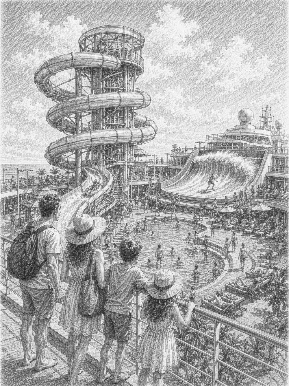 Illustration of the Ultimate Abyss slide and thrills on Harmony of the Seas