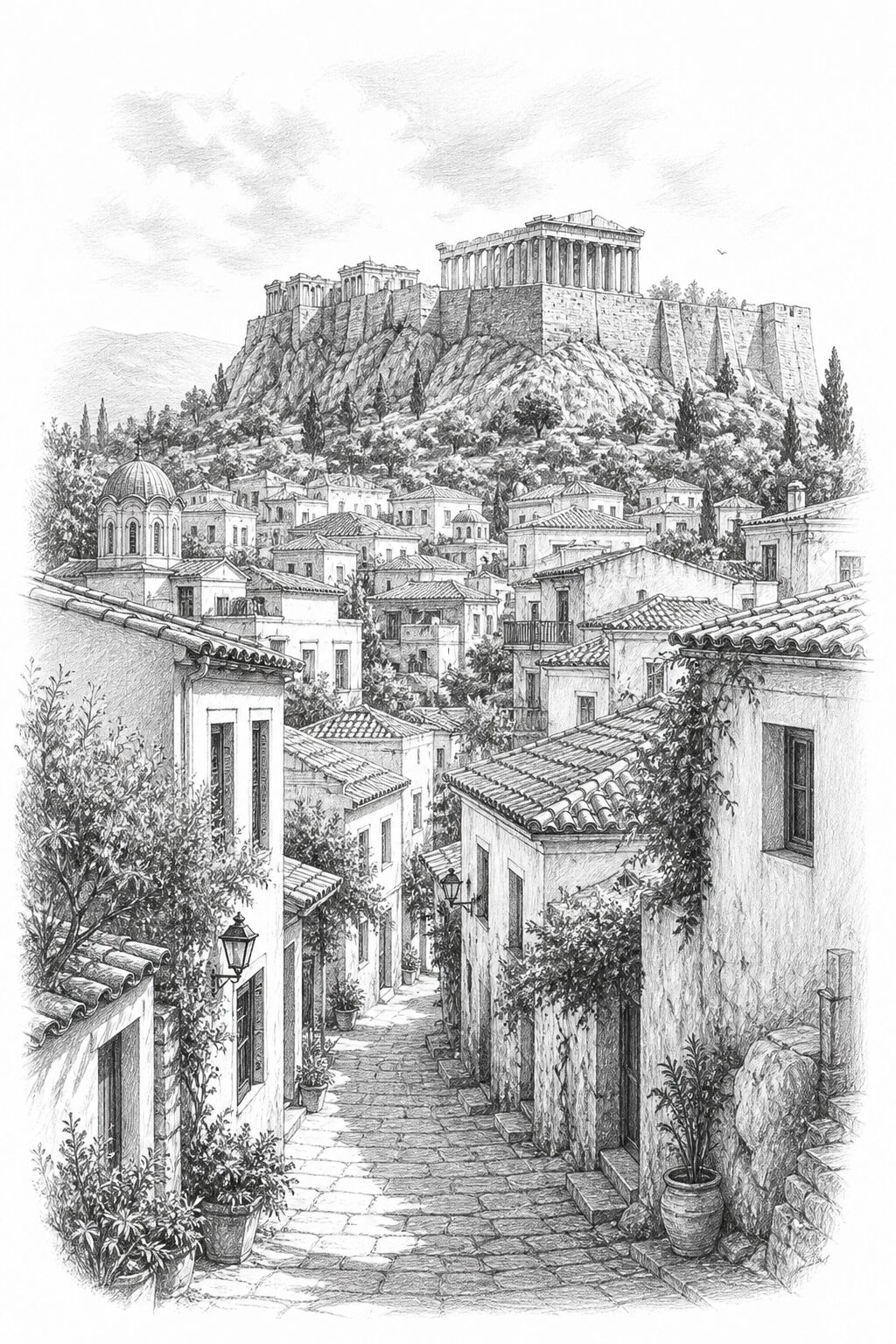 Athens travel planning illustration