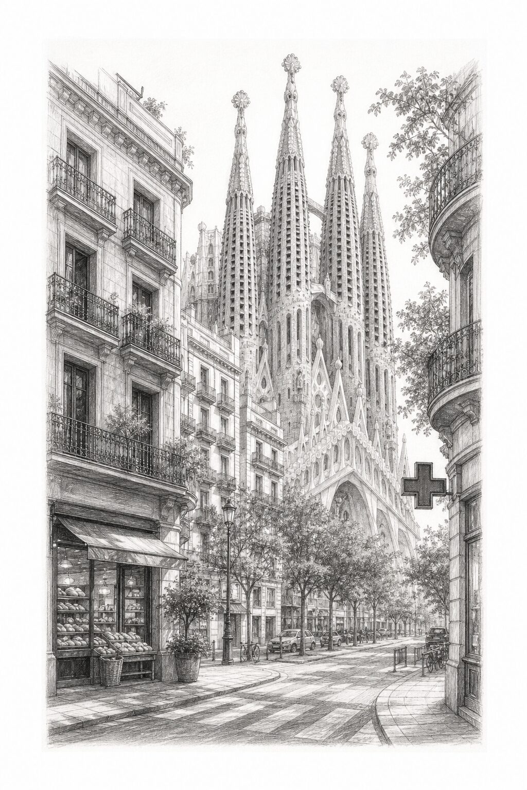 Barcelona travel planning illustration