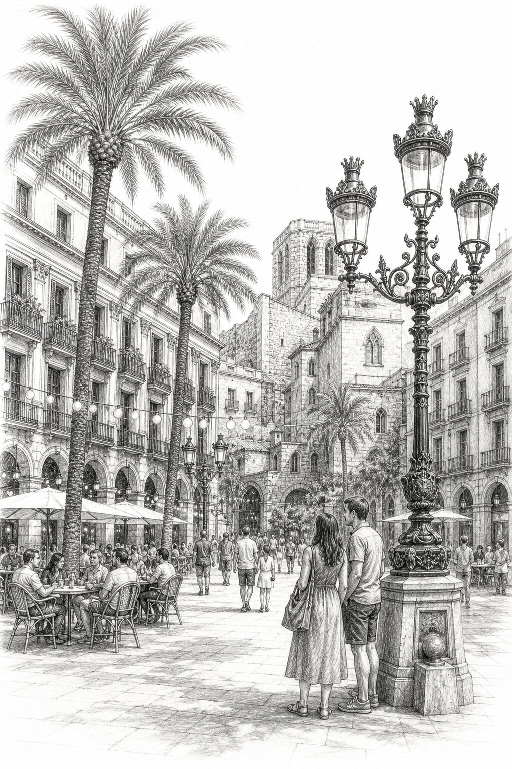 Barcelona travel planning illustration