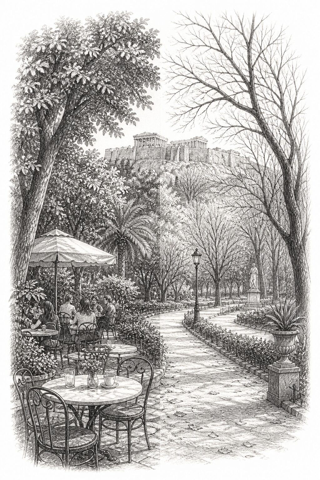 Athens travel planning illustration