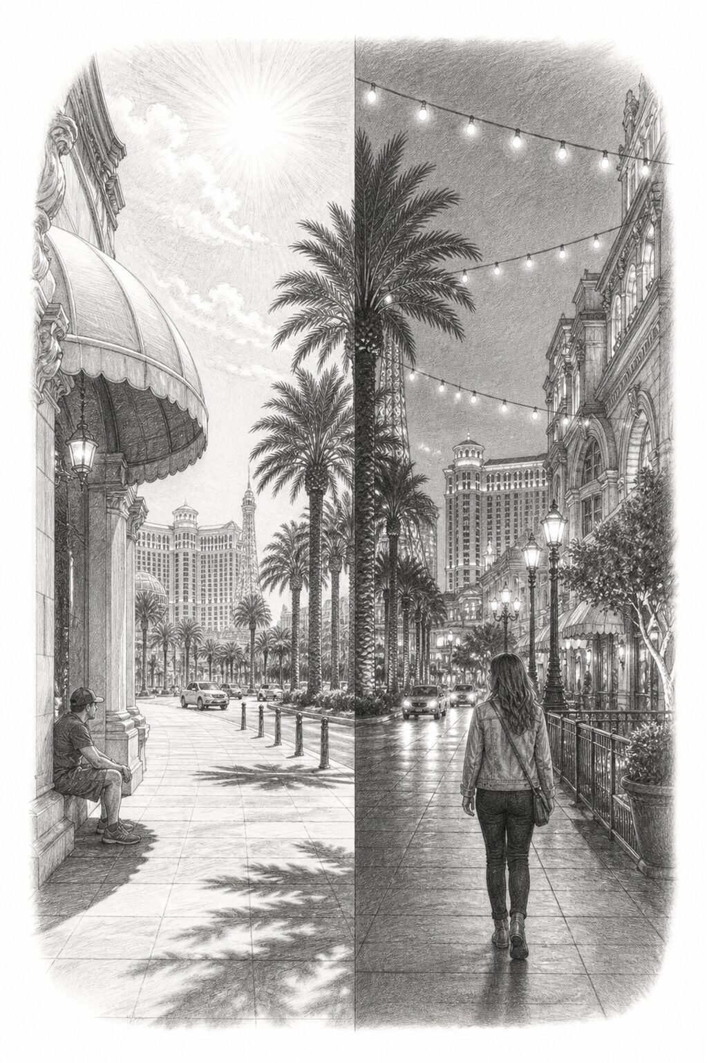 Las Vegas travel planning illustration