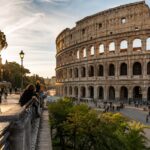 The Colosseum and visitors in Rome