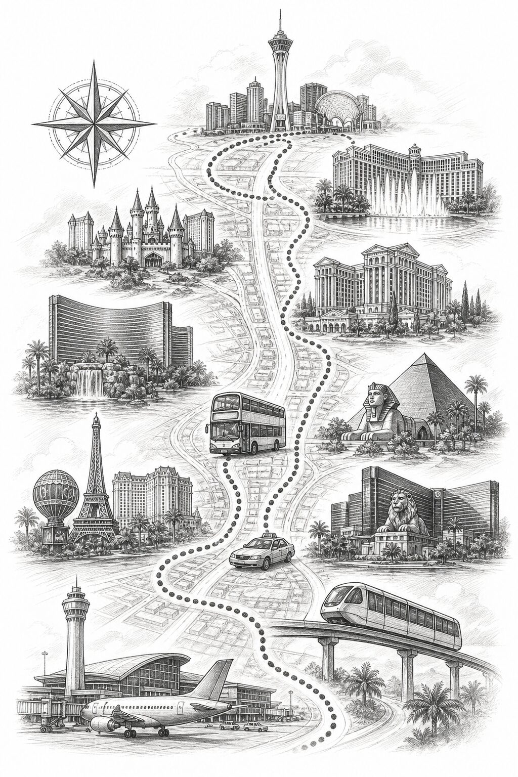 Las Vegas travel planning illustration