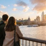 Travelers enjoying a free London skyline view