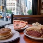 Classic New York bagel, pizza and deli food
