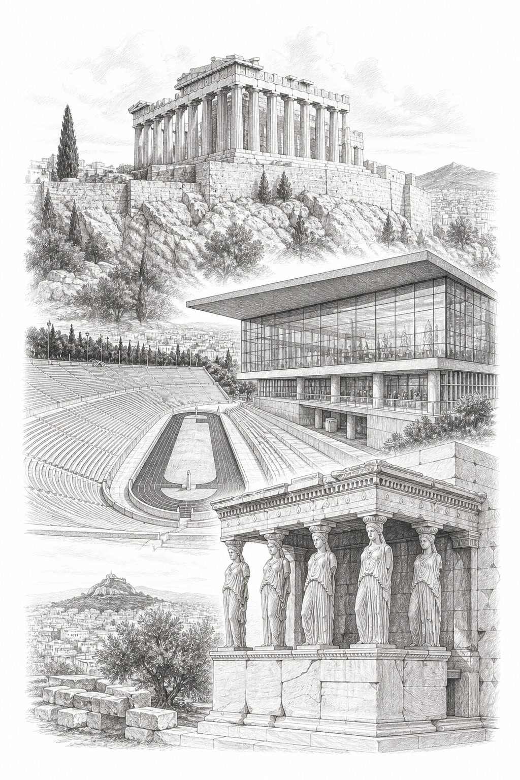 Athens travel planning illustration